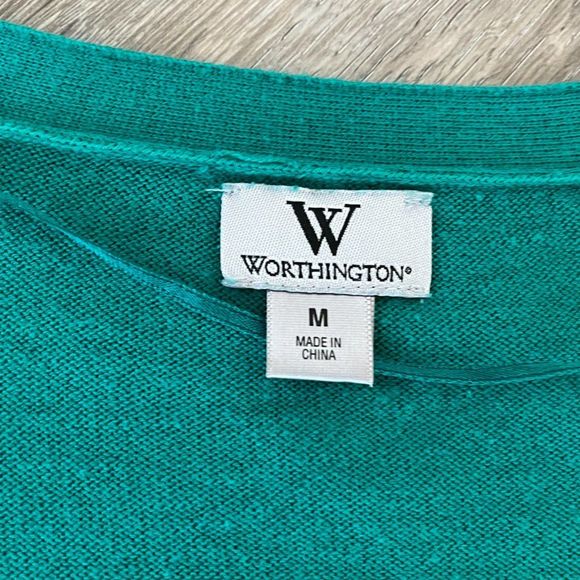 Worthington button front sweater cardigan green size medium - Picture 8 of 9